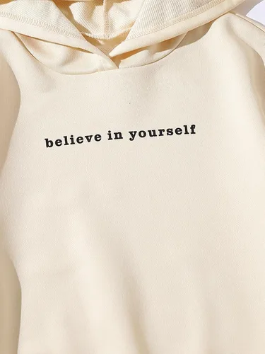 Vista 4 de Verdusa Conjunto deportivo de 2 piezas para niña, sudadera con capucha y estampado de letras