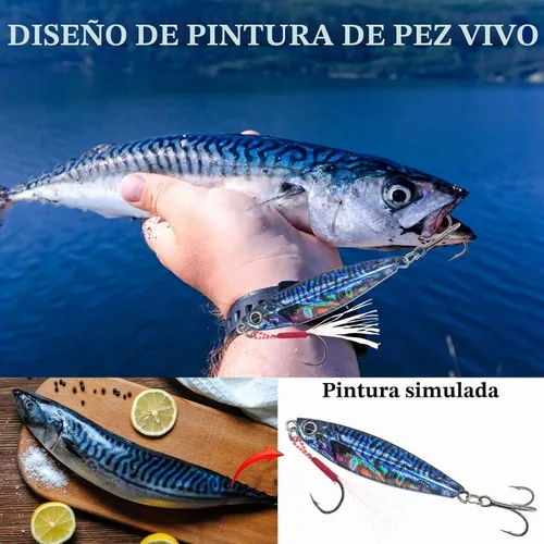 Vista 7 de Plantillas de pesca verticales de agua salada, cuchara de jigging vertical, señuelos de atún de pesca, señuelos artificiales de pesca para atún