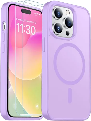 Vista 24 de SPIDERCASE Funda magnética translúcida diseñada para iPhone 11, con 2 protectores de pantalla de vidrio templado, antihuellas, para iPhone 11 de 6.1