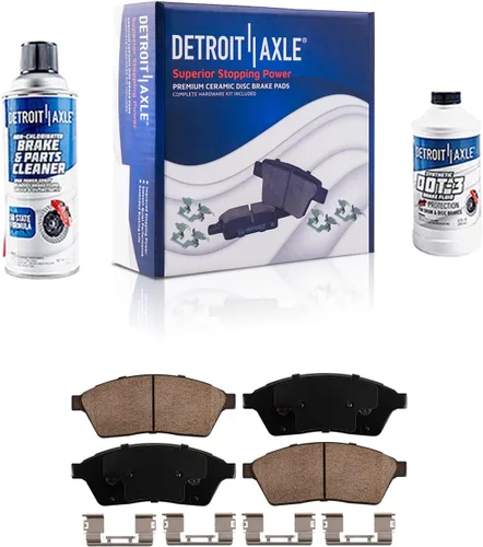 Vista 54 de Detroit Axle - Pastillas de freno para Ford F-150 99-03, 02 Lincoln Blackwood, Pastillas de freno de cerámica delanteras y traseras con repuesto