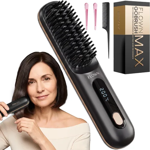 Vista 10 de Flown® Original Go Brush PRO - Cepillo térmico sin daños Cargador USB-C Negro