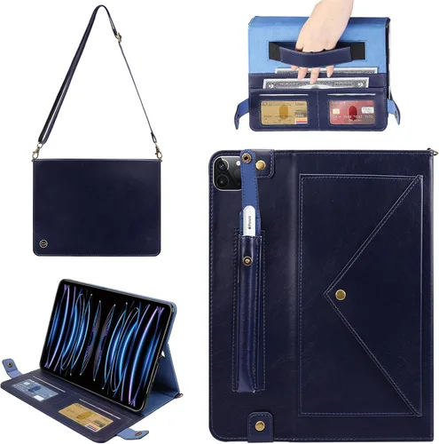 Vista 54 de Funda tipo bolso para iPad mini de 5ª/4ª/3ª/2ª/1ª generación de 7.9 pulgadas, Techcircle funda ligera tipo folio con soporte bandolera con billetera