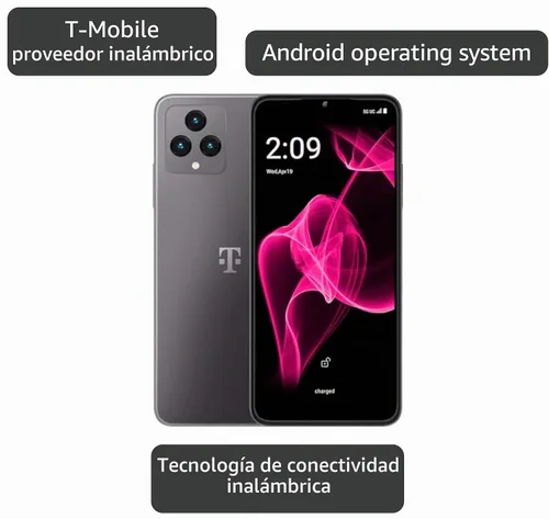 Vista 3 de T-Mobile REVVL 6X 5G 128GB 5G Smartphone 6.52 pulgadas LCD - Gris claro (renovado)