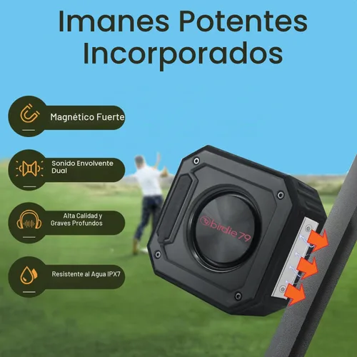 Vista 4 de BIRDIE79 - Paquete de 2 altavoces Bluetooth para carrito de golf, magnéticos, IPX7, estéreo de 36 W