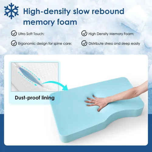 Vista 5 de Almohada refrescante de piernas para personas que duermen de lado, almohada de rodilla de tela 100% refrescante para dormir de lado, almohada