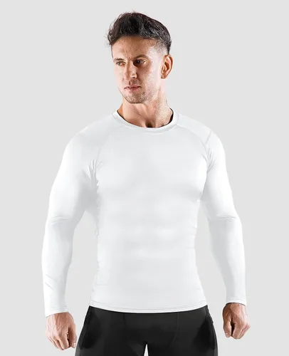 Vista 2 de Niksa Paquete de 5 camisetas de compresión para hombre, camiseta deportiva de manga cortalarga, camisetas de compresión para hombre