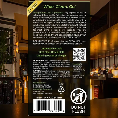 Vista 9 de Wipex Table Bussers - Toallitas de limpieza naturales para múltiples superficies, vinagre de limpieza a base de plantas, para limpiar mesas