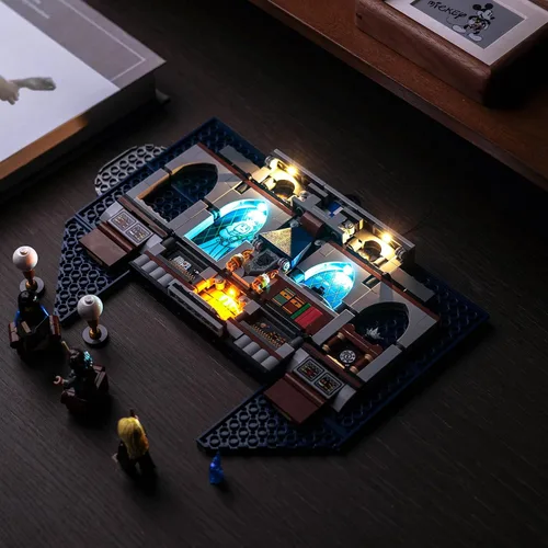 Vista 6 de LocoLee Luz LED compatible con Lego Ravenclaw House Banner 76411, Hogwarts Castle 3D juego de iluminación creativa de pared de habitación, regalo