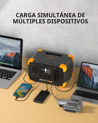 Vista 2 de Estación de energía portátil PECRON E300LFP, 288Wh/600W generador solar