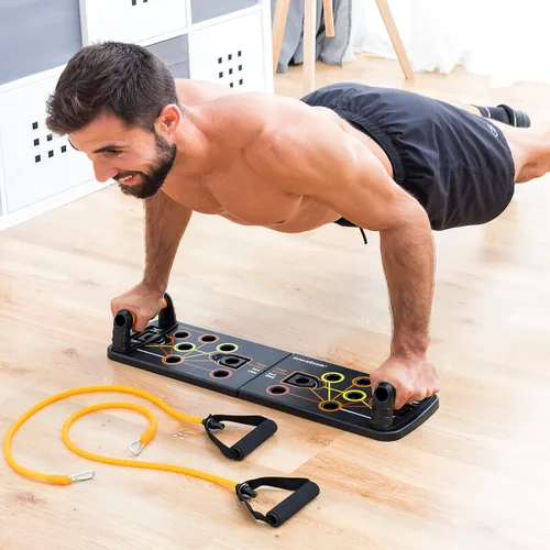 Vista 2 de Tabla de Flexiones Push-Up con Bandas de Resistencia y Guía de Ejercicios Pulsher InnovaGoods