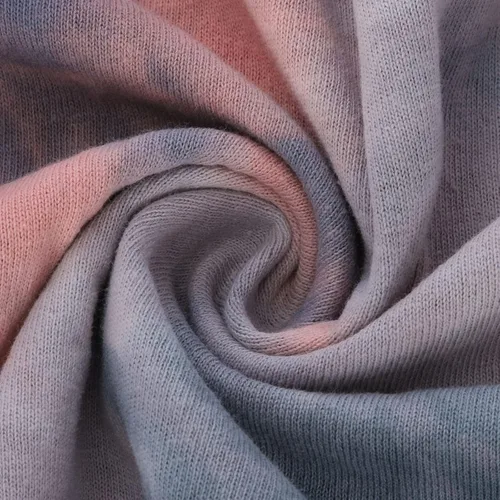 Vista 8 de Camiseta casual de manga corta con cuello redondo y estampado de teñido anudado para mujer