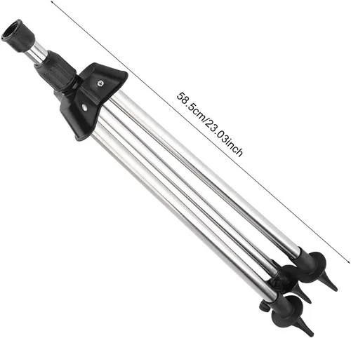 Vista 7 de Aspersor automático de impacto en base de trípode, rociador de césped giratorio de 360 grados, sistema de riego de jardín ajustable de acero