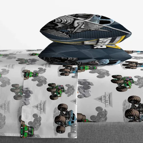 Vista 5 de Jay Franco Monster Jam Grave Digger - Juego de cama matrimonial con cesta desplegable