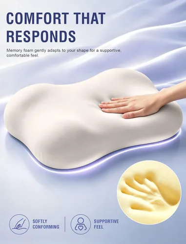 Vista 2 de Almohada cervical cervical para dormir de lado, almohada ergonómica Blanco leche