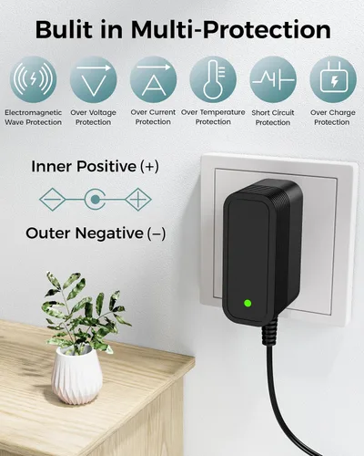 Vista 6 de Cable de alimentación DC 9V Reemplazo universal con 10 conectores intercambiables Compatible con equipos de 100mA 200mA 300mA 400mA 500mA 600mA