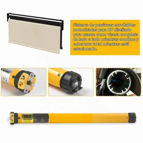 Vista 6 de Allen Wrench - Motor de persiana de repuesto para autocaravana con cable de 12 V CC, interruptor de límite integrado y ajuste
