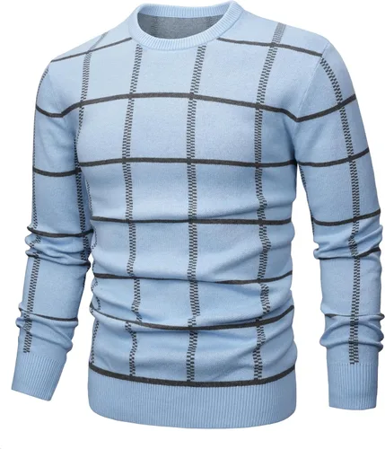 Vista 36 de MAGNIVIT Suéteres de punto de diseño básico para hombre, de algodón, suave, cuello redondo, para otoño e invierno