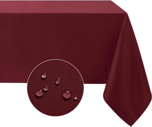 Vista 16 de Softalker - Mantel rectangular, impermeable y resistente a las manchas, mantel cuadrado de tela sin arrugas, lavable, cubierta de mesa de poliéster