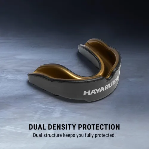 Vista 4 de Hayabusa Combat Sports - Protector bucal para jóvenes, niños y adultos, viene con funda, color negro/dorado, juvenil