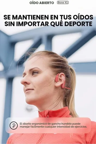 Vista 4 de Auriculares de conducción ósea, auriculares inalámbricos de oreja abierta con micrófono, Bluetooth 5.3, 6 horas de tiempo de uso, IPX5 y auriculares