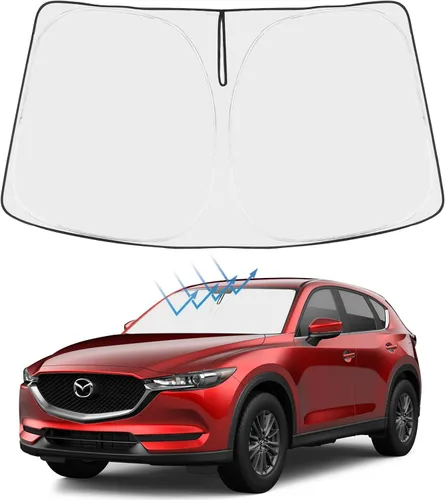 Vista 164 de Proadsy Parasol para parabrisas Rivian R1S 2022-2025 2026 de 4 capas plegable, protector de parasol frontal que bloquea los rayos UV, mantiene