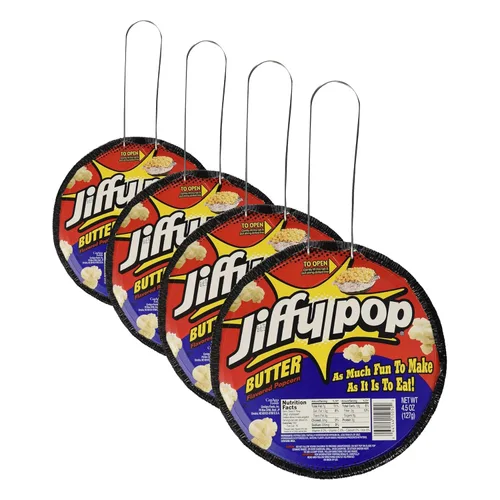 Vista 2 de JIFFY POP Palomitas de maíz con sabor a mantequilla, sartén para hacer palomitas en la estufa, 4.5 oz.