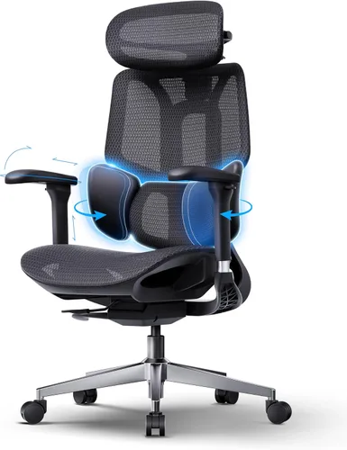 Vista 12 de Hbada P5 Silla de oficina ergonómica, silla de escritorio con soporte lumbar y altura ajustables, silla de computadora cómoda de malla