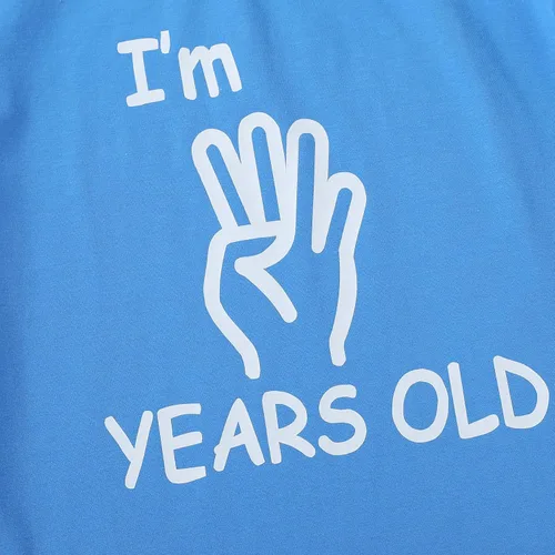 Vista 16 de YOUNGER STAR Niños Gris Young Wild Tres Cumpleaños Cuatro Siempre Salvaje Hermano Twin Letra Impresión Camisetas 3T 4T