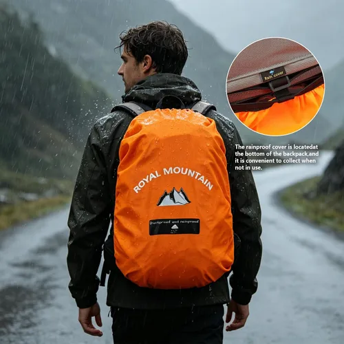 Vista 6 de Mochila de senderismo impermeable de 30L Mochila de viaje ligera para Negro