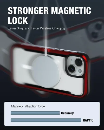 Vista 6 de RAPTIC Shield - Funda magnética para iPhone 15, compatible con MagSafe, funda protectora transparente a prueba de golpes, grado militar probada