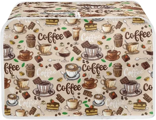 Vista 26 de Fundas decorativas para tostadora de notas musicales otoñales de 2 rebanadas para electrodomésticos de cocina pequeños, cubierta reversible
