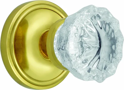 Vista 12 de Nostalgic Roseta clásica de almacén con pomo de puerta de cristal