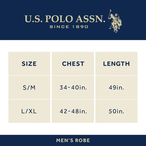 Vista 5 de U.S. Polo Assn. Albornoz para hombre Bata de felpa con cuello de chal