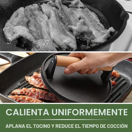Vista 2 de Accesorios de plancha para Blackstone, cúpula de fusión redonda resistente de grado comercial de 12 pulgadas con prensa redonda de hierro fundido