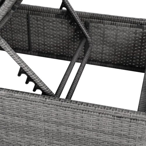 Vista 9 de Patiorama Silla Tumbona de Patio al Aire Libre, Elegante Silla Tumbona Reclinable Ajustable de Ratán para Piscina con Cojín, Mimbre de PE Gris