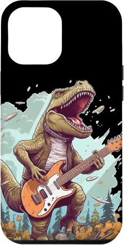 Vista 26 de Funda para iPhone 16 Cool Tyrannosaurus Rex con bajo para amantes de los dinosaurios