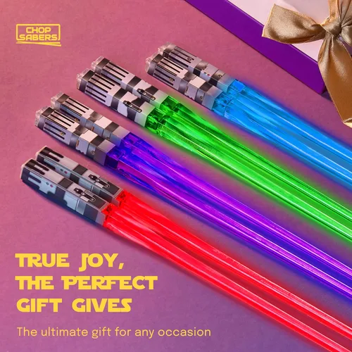 Vista 6 de Palillos Chop Sabers Light Up Lightsaber, 4 pares