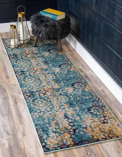 Vista 22 de Unique Loom Vita Collection - Alfombra tradicional saturada de medallones florales saturados sobre teñidos, 2 pies 2 pulgadas x 3 pies, azul Azul