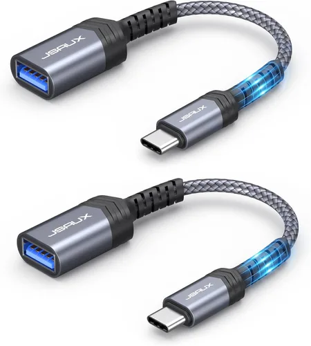 Vista 7 de JSAUX Adaptador USB C a USB [2 unidades], cable OTG tipo C 3.0 OTG On The Go tipo C macho a USB A hembra adaptador compatible con MacBook, iPhone 16