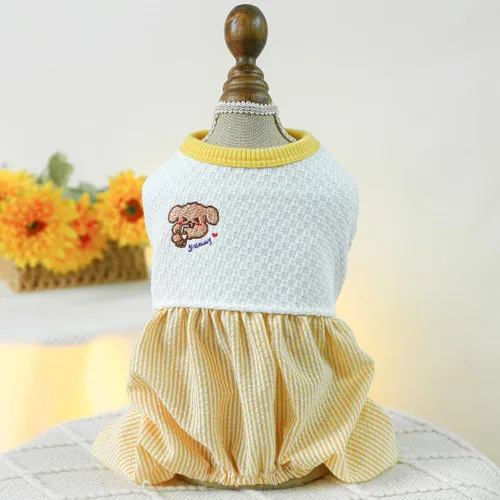 Vista 7 de Ropa de invierno para perro, camisas para mascotas, elegante mono de pana para perros pequeños, overol con pechera para cachorros, overol clásico