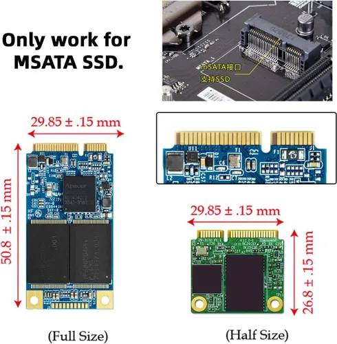 Vista 2 de chenyang 2 en 1 Mini SATA mSATA SSD y NGFF a 2.5" SATA III Adaptador Convertidor de Disco Duro