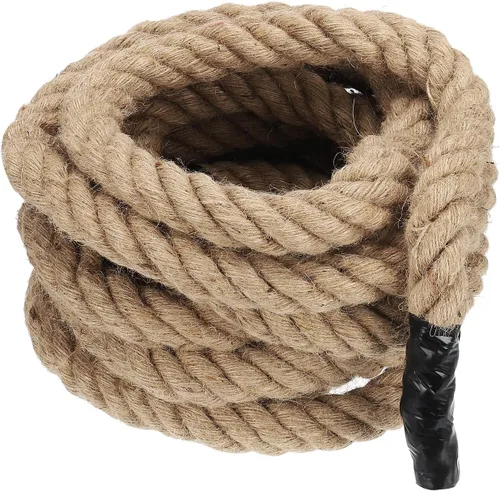 Vista 13 de PATIKIL Cuerda de yute trenzada de 1-1/2 pulgadas x 50 pies, cuerda de yute gruesa natural, cuerda de arpillera para muelles, barandillas