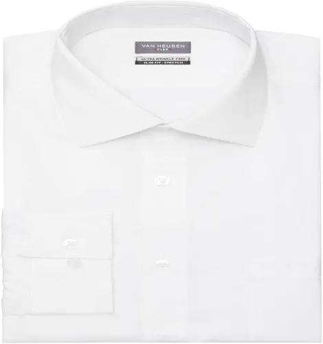 Vista 3 de Van Heusen Camisa de vestir para hombre ajuste regular sin arrugas cuello flexible elástico
