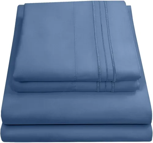 Vista 41 de Juego de sábanas extrasuaves de tamaño individual, ropa de cama transpirable y lujosa con correas elásticas integradas para las esquinas, colección