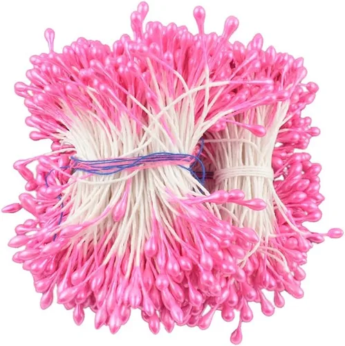 Vista 13 de HAHIYO 1000 piezas de 0.039 in negro perla doble cabeza flor Pistilo para hacer flores, decoración de álbumes de recortes, mini hecho a mano