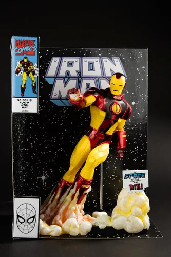 Vista 2 de McFarlane Marvel Iron Man - Juguete coleccionable a escala 1:6 con escena y cómic (Iron Man #256)