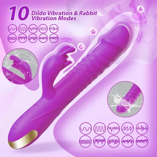 Vista 3 de SUPOLA - Vibradores de consolador con empuje, juguetes sexuales para adultos para mujeres - Juguetes sexuales, consoladores, vibrador de conejo