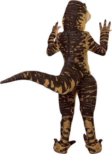 Vista 3 de Disfraz de Velociraptor para niños disfraz de dinosaurio Raptor tocado Marrón