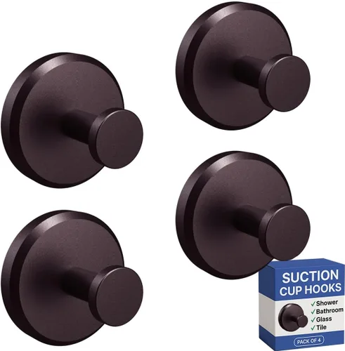 Vista 14 de HOME SO Ganchos con ventosa para toallas de ducha y baño, paquete de 2 – Ganchos de ventosa para colgar toallas, batas y abrigos – azulejos, puerta