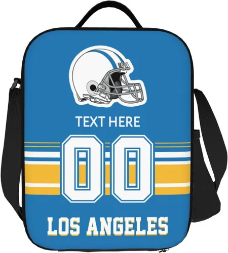Vista 18 de Bolsa de almuerzo personalizada de Nueva Inglaterra, regalos para hombres, mujeres, fanáticos, con nombre y número personalizados, correas de hombro